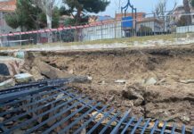 Clausurado el patio de infantil del CEIP Francisco Carrillo tras el derrumbe de un muro por el temporal